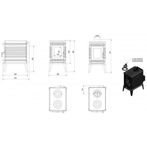 Отопительная печь Kratki Koza K10 (термостат)