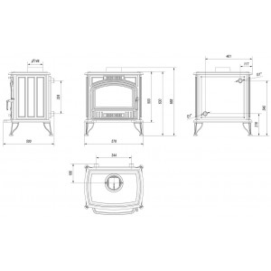 Отопительная печь Kratki Koza K6 W (c вод.контуром)