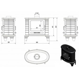 Отопительная печь Kratki Koza K8 T
