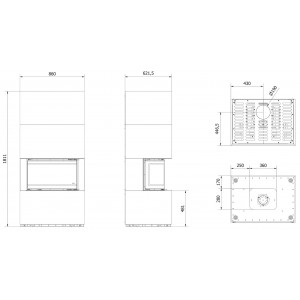 Каминокомплект Kratki Home Easy Box с топкой NBC, Zimbabwe Nero
