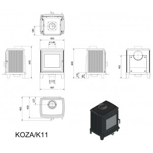 Печь-камин Kratki Koza K11
