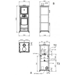 Печь-камин La Nordica TermoRossella Plus Forno D.S.A. 4.0 Bordeaux (Бордовый)