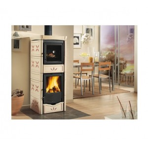 Печь-камин La Nordica Nicoletta Forno Evo Silk Vogue Ametista (Бежевый с красным)