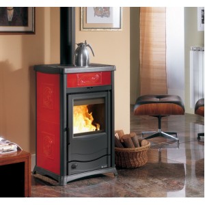 Печь-камин La Nordica TermoRossella Plus Evo D.S.A. 4.0 Liberty Bordeaux (Бордовый)