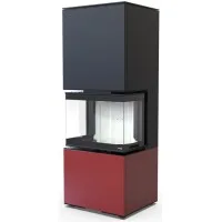 Печь-камин Defro Home Intra XSM C VER Compact 1, красная сталь