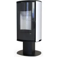 Печь-камин Defro Home Orbis Top, белая сталь