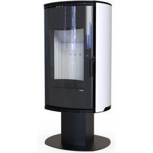 Печь-камин Defro Home Orbis Top, белая сталь