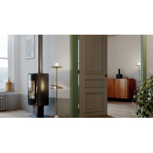 Печь-камин Defro Home Orbis Top, красная сталь