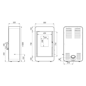 Печь-камин Defro Home Pico, красная сталь