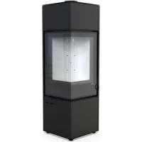 Печь-камин Defro Home Quadroom LONG, 9.3 кВт черная сталь