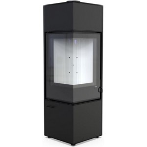 Печь-камин Defro Home Quadroom LONG, 9.3 кВт черная сталь