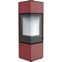 Печь-камин Defro Home Quadroom LONG, 9.3 кВт красная сталь