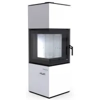 Печь-камин Defro Home Quadroom, белая сталь