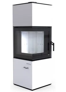 Печь-камин Defro Home Quadroom, белая сталь