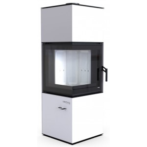 Печь-камин Defro Home Quadroom, белая сталь