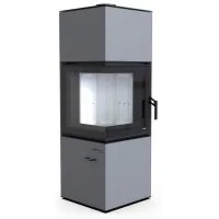 Печь-камин Defro Home Quadroom, серая сталь