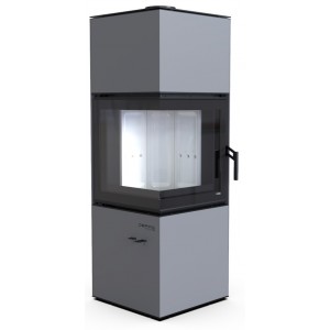 Печь-камин Defro Home Quadroom, серая сталь