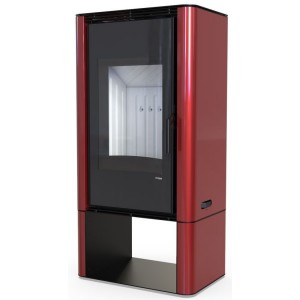 Печь-камин Defro Home Solum Log, красная сталь