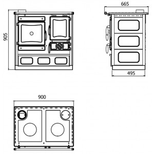Отопительно-варочная печь Guca Guliver Thermo Stone, левая