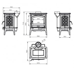 Печь-камин Hergom Craftsbury (коричневая эмаль)