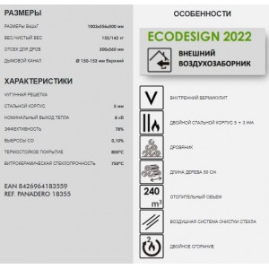 Печь-камин Panadero Delta