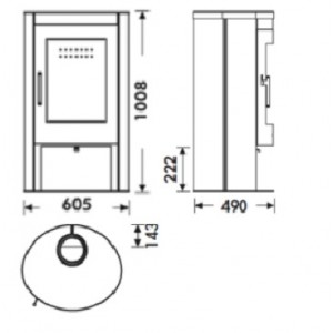 Печь-камин Panadero Oval 1 Stone EcoDesign