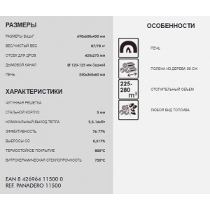 Печь-камин Panadero Castilla EcoDesign