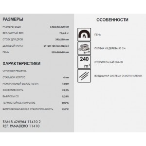Печь-камин Panadero Oslo EcoDesign