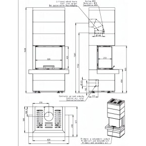 Печь-камин Romotop Design Cara CSN Akum Металл