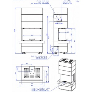 Печь-камин Romotop Design Cara С Akum Камень