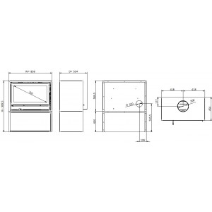Печь-камин Solzaima Back Box Eco