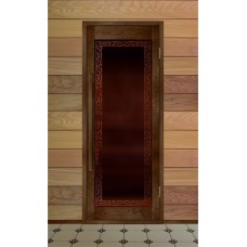 Дверь деревянная для бани серия "Вектор"  модель "Жимолость"