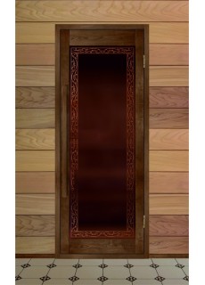 Дверь деревянная для бани серия "Вектор"  модель "Жимолость"