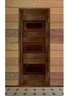 Дверь деревянная для бани серия "Меридиан" модель "Жимолость" 