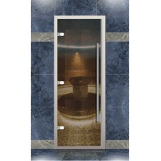 Дверь Хамам серия Веста для турецкой бани с порогом, стекло бронза