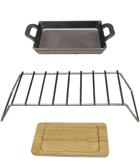 Вставка-гриль, чугунная сковородка и деревянная подставка к печам Астов Алиса