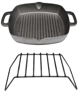 Вставка-гриль и чугунная сковородка к печи Астов Майолика