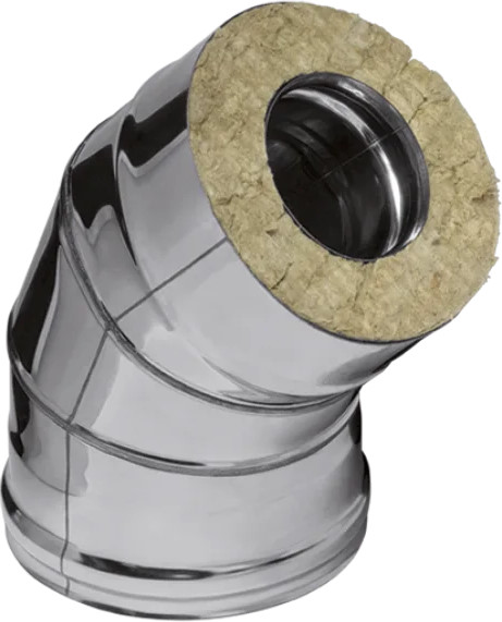 Сэндвич-колено 135 Ferrum GS 30-50 (430/0,5 мм + нерж.) д. 180x280 мм