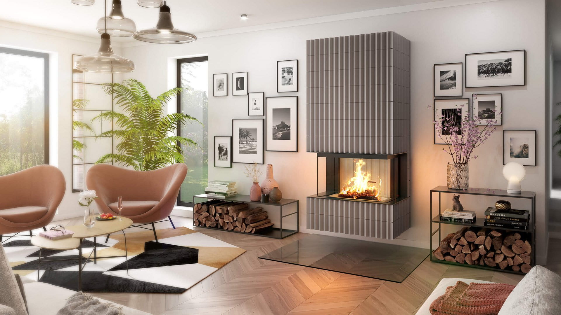 Каминная топка  Spartherm Premium A-3RL-80h в интерьере