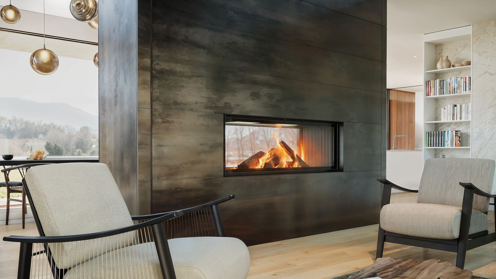 Каминная топка Brunner BKH 5.0 Tunnel 52-162 ST-DT в интерьере