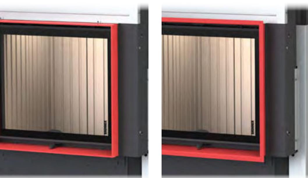 Варианты обрамления дверцы в топке Brunner