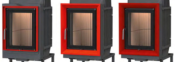 Варианты обрамления дверцы в топке Brunner HKD: монтажная стальная рама, дверная стальная рама и дверная чугунная рама Варианты обрамления дверцы в топке Brunner