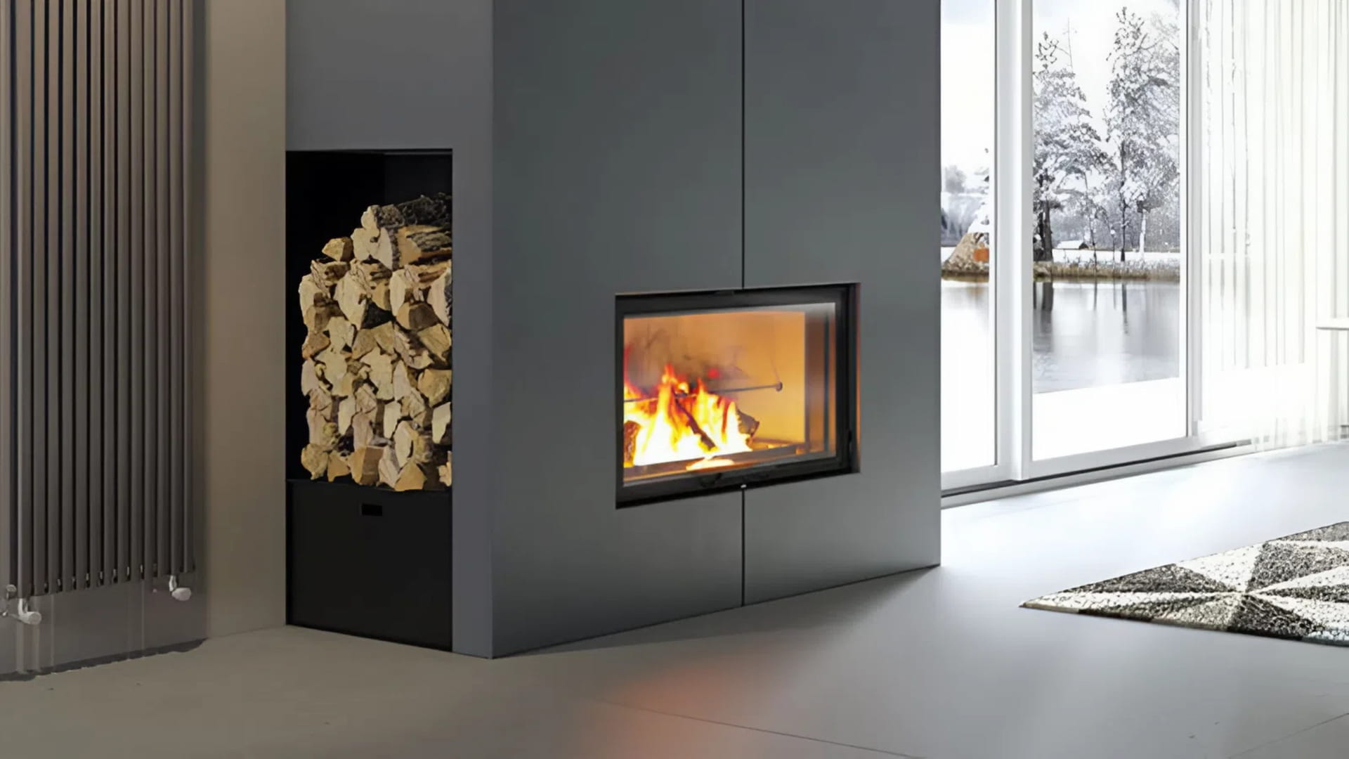 Каминная топка Edilkamin Widro 85 Evo в интерьере