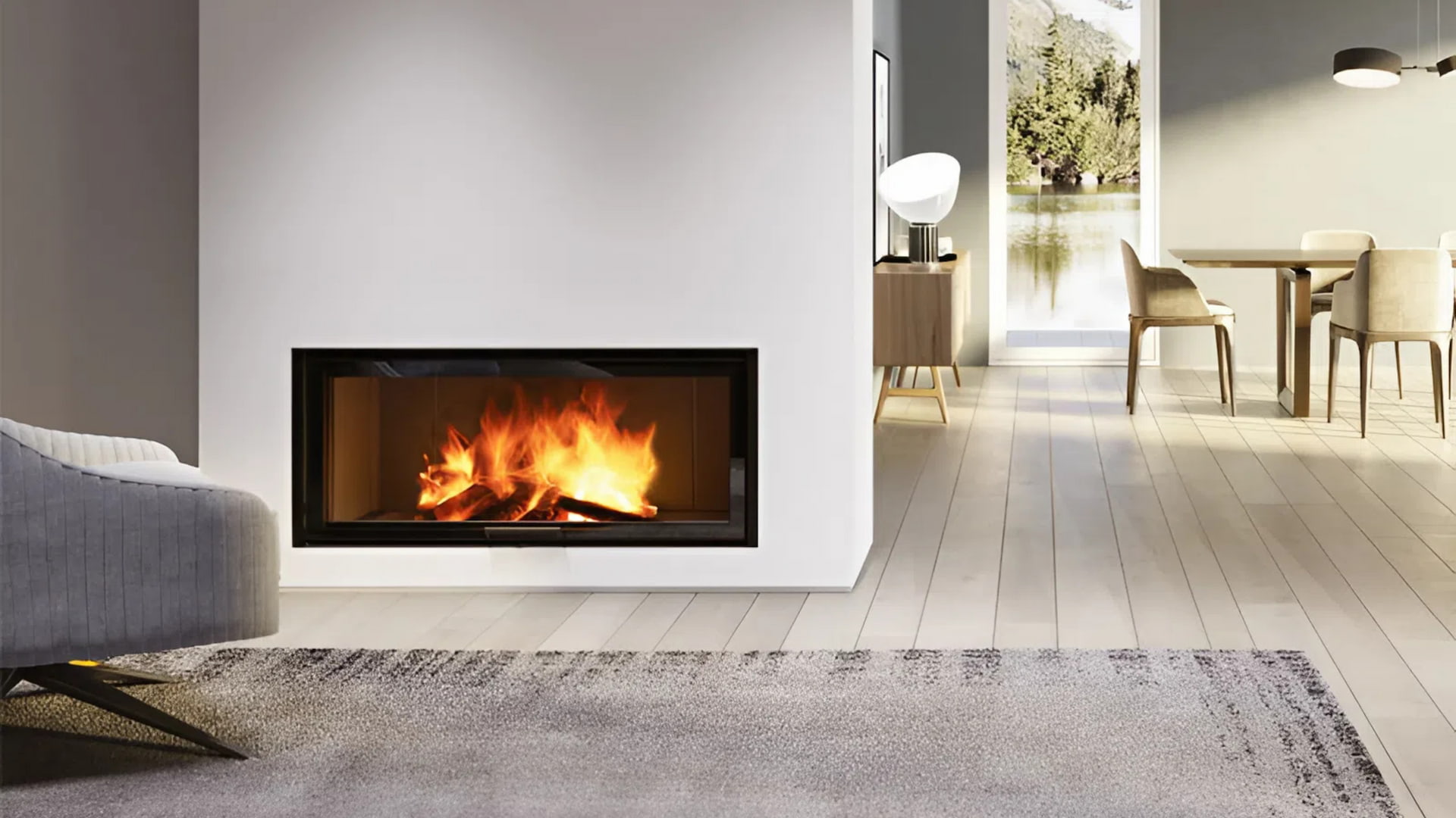 Каминная топка EdilKamin Windo 120 N, Nero в интерьере