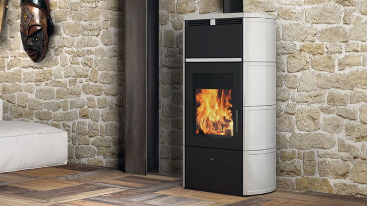 Печь-камин EdilKamin Flamma 14 Bianco Panna в интерьере Печь-камин EdilKamin Flamma 14 Bianco Panna в интерьере